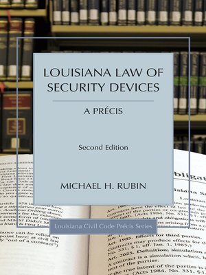cover image of Louisiana Law of Security Devices